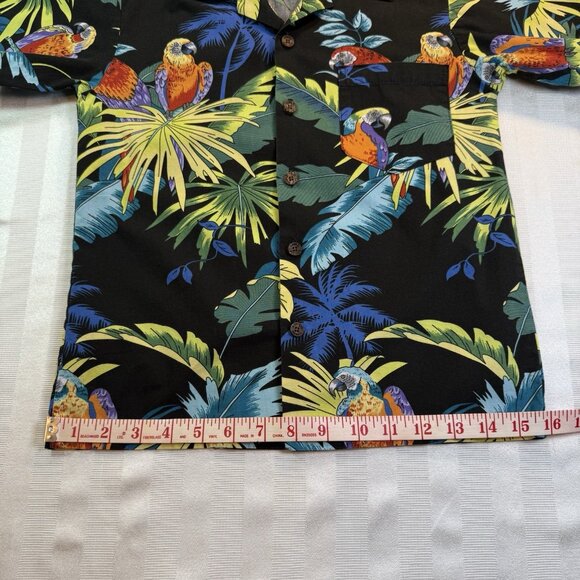 Vintage RJC Parrot Print YOUTH Sz 8 Button Up Hawaiian Tropical Shirt Made USA - Picture 7 of 11
